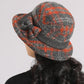 Women's Vintage Plaid Faux Wool Cloche Hat