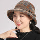 Women's Vintage Plaid Faux Wool Cloche Hat