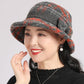 Women's Vintage Plaid Faux Wool Cloche Hat