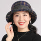 Women's Vintage Plaid Faux Wool Cloche Hat