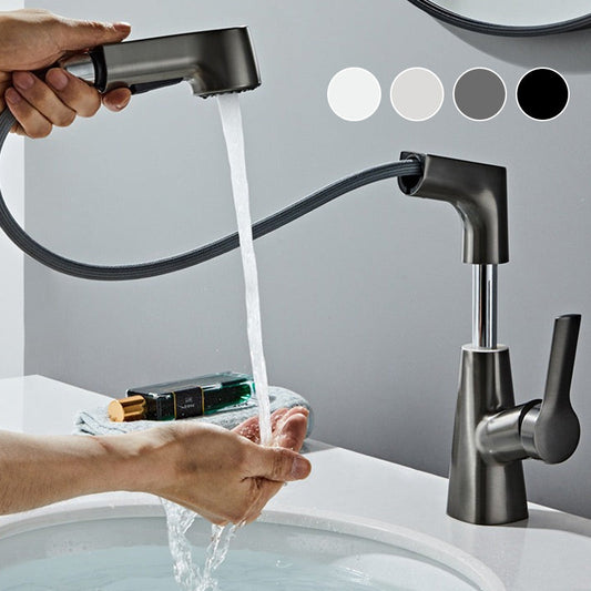 Robinet de Salle de Bain à 1 Trou avec Douchette Extractible