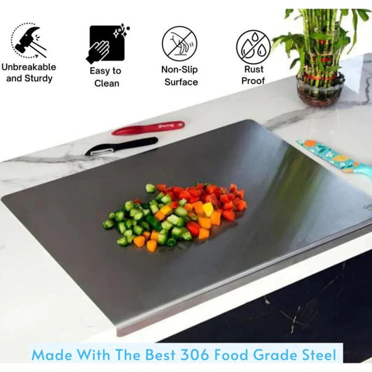 🔪✨🍽️ PROMO -50% ! Planche à Découper en Acier Inox – Hygiénique, Antidérapante & Lavable au Lave-Vaisselle