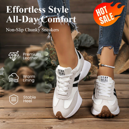 👟 50% DE RÉDUCTION ! ✨ Baskets Épaisses Antidérapantes Décontractées pour Femmes – Confort Toute la Journée, Semelle Amortie & Style Polyvalent 🏃‍♀️
