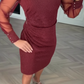 ⏰ 55% Rabatt – limited time! Damen Pailletten-Enganliegendes Kleid – Eleganter V-Ausschnitt | Tüllärmel | Must-have für jeden Anlass ✨