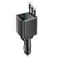 ⏳Offre à durée limitée : 50 % de réduction⏰Chargeur de voiture à charge rapide avec câble 7 en 1, prise extensible et indicateur de tension – USB-C pour Android et Lightning pour Apple🔋📱