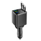 ⏳Offre à durée limitée : 50 % de réduction⏰Chargeur de voiture à charge rapide avec câble 7 en 1, prise extensible et indicateur de tension – USB-C pour Android et Lightning pour Apple🔋📱
