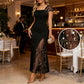 👗50% de réduction✨ Robe longue fendue à sequins pour femme