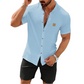 👔 50% DE RÉDUCTION! ☀️ Chemise Décontractée d'Été pour Homme – Col Montant, Tissu Respirant & Coupe Relaxée Pour Un Look Décontracté Et Élégant 💼