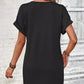 👗✨50 % de réduction🔥✨Robe Femme à Col en V & Manches Roulées – Coupe Intemporelle, Boutons & Tissu Doux