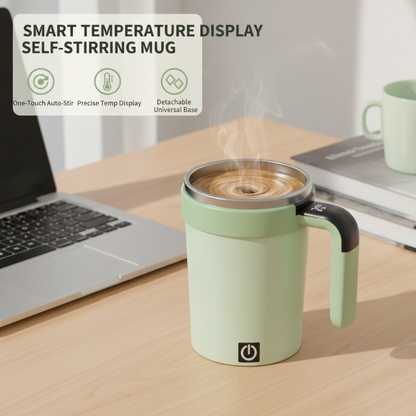 Mug électrique auto-mélangeant avec affichage de température - Pour café, thé et boissons instantanées