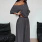 📢📢60 % DE RÉDUCTION !!!⏰ Ensemble 2 pièces Femme – Top asymétrique & Pantalon wide leg fluide pour un look chic et confortable.