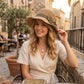 👒🌞 PROMO -50% ! Chapeau de Soleil Tressé avec Nœud – Large Bord, Ajustable & Pliable pour Voyage (Kaki/Beige)