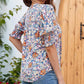 🌸 PROMO FLASH 60% DE RÉDUCTION ! 💃 Chemisier Floral Femme – Manches Bâclées Romantiques & Col en V 📿