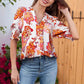 🌸 PROMO FLASH 60% DE RÉDUCTION ! 💃 Chemisier Floral Femme – Manches Bâclées Romantiques & Col en V 📿