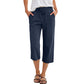 👖50 % de réduction🔥 Pantalon 7/8 en mélange coton et lin pour femme | Confort Naturel & Coupe Large ✨