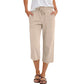 👖50 % de réduction🔥 Pantalon 7/8 en mélange coton et lin pour femme | Confort Naturel & Coupe Large ✨
