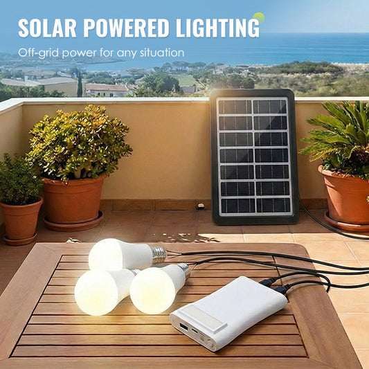 Système d'éclairage solaire autonome : kit complet comprenant 3 ampoules LED et un accumulateur ☀️🔋
