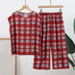Ensemble pour personnes âgées : haut à manches courtes et pantalon long en coton Noil