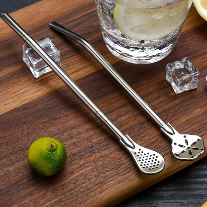 🥤🛒 -50% ! ☕Paille-Cuillère 2-en-1 en Acier Inoxydable 304 – Filtre Intégré, Démontable & Écologique.