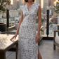 👗👗Robe longue sans manches à col en V pour femme, avec fente sur le côté
