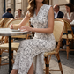 👗👗Robe longue sans manches à col en V pour femme, avec fente sur le côté