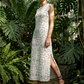 👗👗Robe longue sans manches à col en V pour femme, avec fente sur le côté