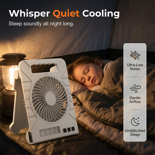 Ventilateur d'extérieur à double alimentation avec panneau solaire et lumière