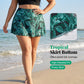 Maillot de bain deux pièces à jupe imprimé tropical pour femme