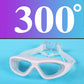 Lunettes de natation anti-buée vision large avec bouchons d'oreilles