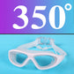 Lunettes de natation anti-buée vision large avec bouchons d'oreilles