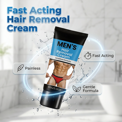 Crème dépilatoire douce pour hommes – Formule pour peau sensible – Élimine les poils sans irritation, effet hydratant – idéale pour torse, jambes ou aisselles ✨💪