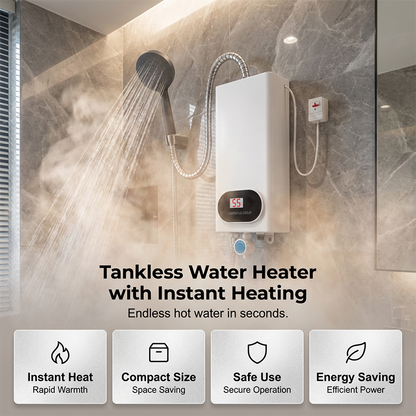 💧 PROMO LIMITÉE 50% DE RÉDUCTION ! ✨ Chauffe‑Eau Électrique Instantané Sans Réservoir – Compact, Sûr, Économique 🏠