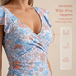 Robe de bain élégante pour femme, col en V et effet ventre plat