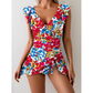 Robe de bain élégante pour femme, col en V et effet ventre plat