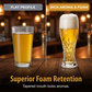 Élégante chope à bière en verre gravé, verre à bière artisanale en cristal