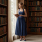 Robe femme à col licou et dos froncé