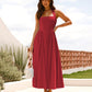 Robe femme à col licou et dos froncé