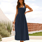 Robe femme à col licou et dos froncé