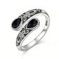 💍🔥 -50% ! Bague Vintage Ajustable Ouverte Zircon Goutte – Filigrane Floral Antique Élégance Rétro Quotidien Événements, Double Zircon Éclat Irisé Mystique Captivant, Cuivre Léger Sans Irritation · 5 Motifs ✨