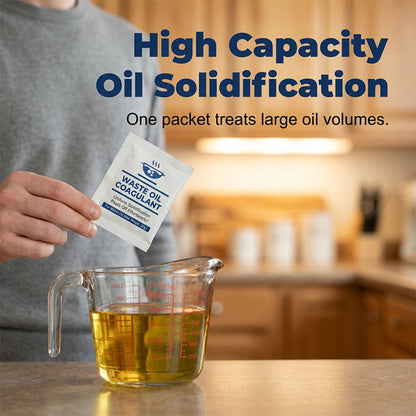 🧑‍🍳🧊 Coagulant pour huiles usagées – transforme l'huile liquide en bloc solide, nettoyage sans dégâts !
