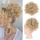 Chignon court bouclé avec cordon de serrage élastique