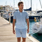 👕 OFFRE LIMITÉE : 50 % DE RÉDUCTION ! ✨ Ensemble chemise à col et short pour homme à imprimé géométrique – Motif moderne, respirant, look coordonné 🔷