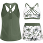 👙🌊Ensemble de maillot de bain tankini 3 pièces pour femme avec short🤸