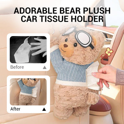 🥳PROMOTION EXCEPTIONNELLE 2026🥳💞Plus de 50 000 vendus !⏳✨Adorable porte-mouchoirs en peluche ours pour voiture