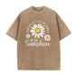 T-Shirt Unisexe Vintage Délavé à Imprimé Marguerite Coupe Ample