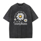 T-Shirt Unisexe Vintage Délavé à Imprimé Marguerite Coupe Ample