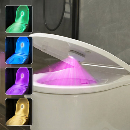🚽🌈 Lampe de toilette à détecteur de mouvement – Lumière RGB, rechargeable, mode désinfectant !