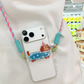 Clip de téléphone avec cordon, motif animal mignon