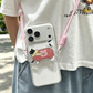 Clip de téléphone avec cordon, motif animal mignon