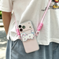 Clip de téléphone avec cordon, motif animal mignon